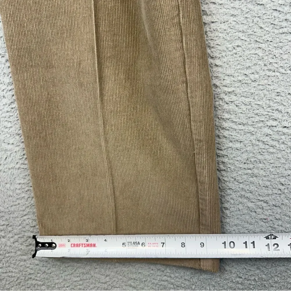 Haggar Corduroy Pants Mens 40x29 Beige Classic Cotton Comfort Business **38x27**